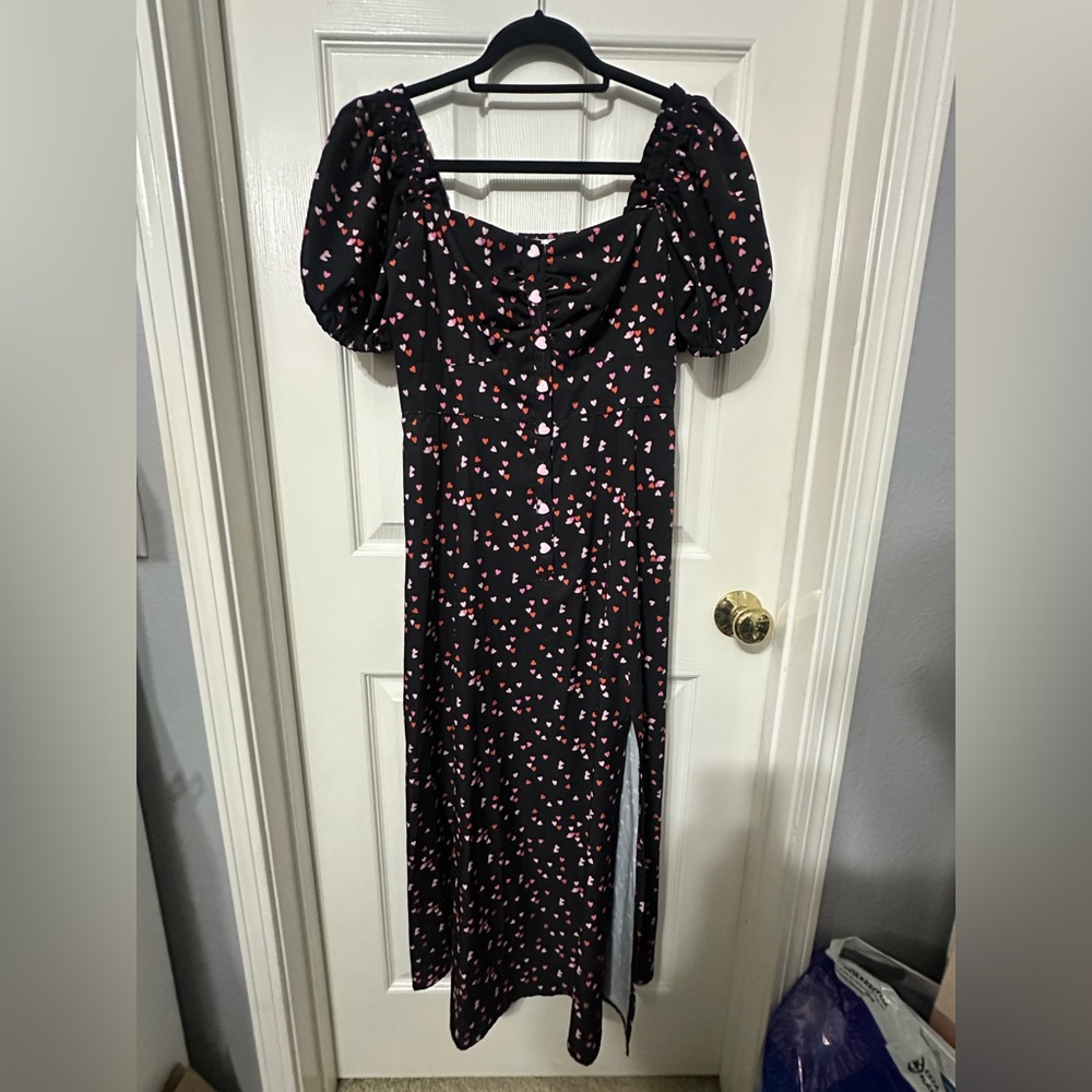 Unique vintage Valentine’s Day heart button up dress